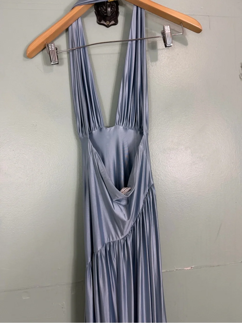 Delfi Collective Rae Dress In Sapphire Blue Maxi Open Back Small